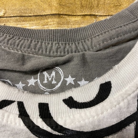 SHIROI NEKO Shirt Men Medium M Light Gray Crowned Tiger Roses Back to Back Print - Picture 8 of 14